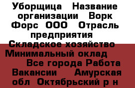 Уборщица › Название организации ­ Ворк Форс, ООО › Отрасль предприятия ­ Складское хозяйство › Минимальный оклад ­ 27 000 - Все города Работа » Вакансии   . Амурская обл.,Октябрьский р-н